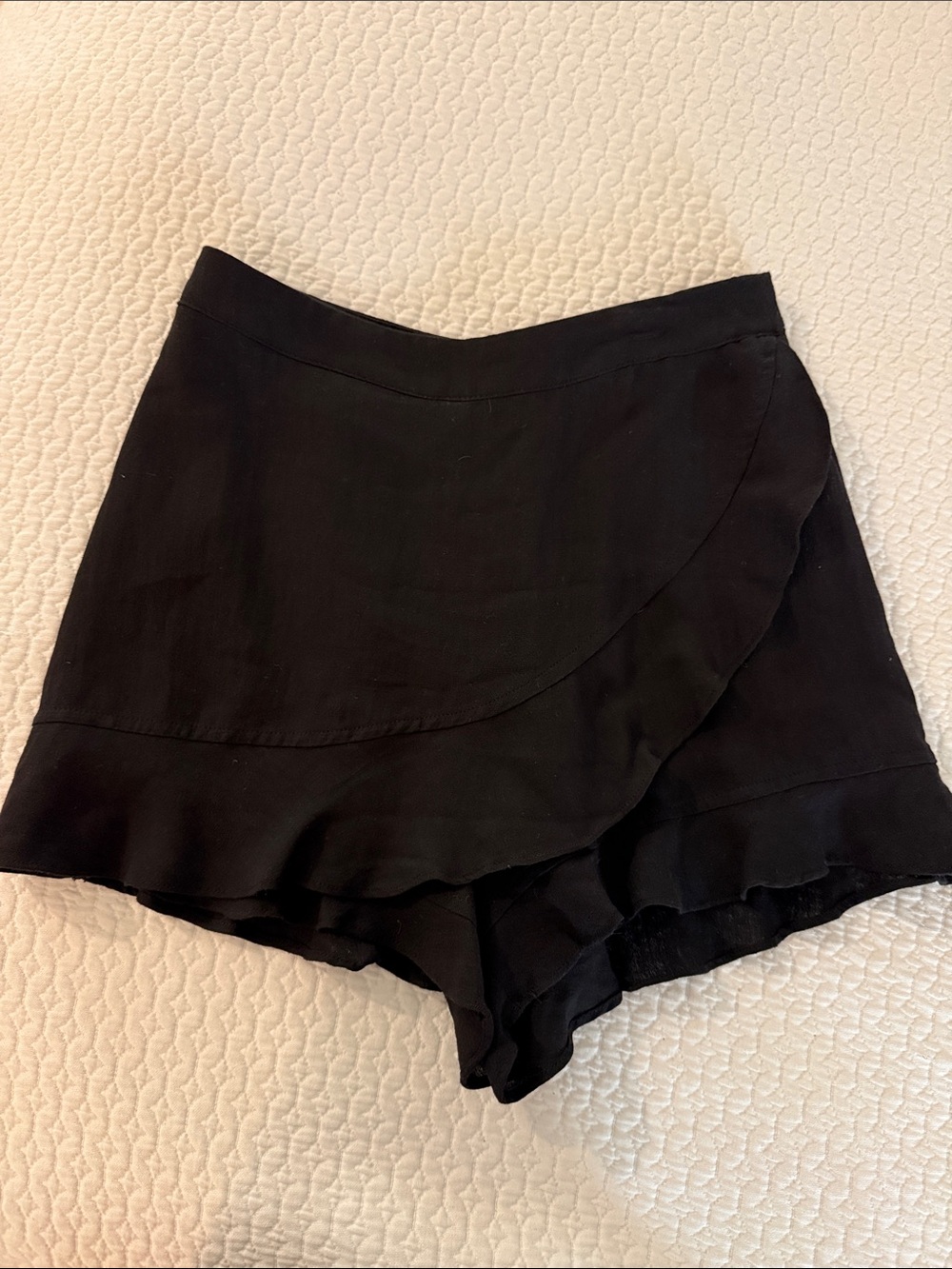 Altar'd State Black Ruffle Wrap Skort